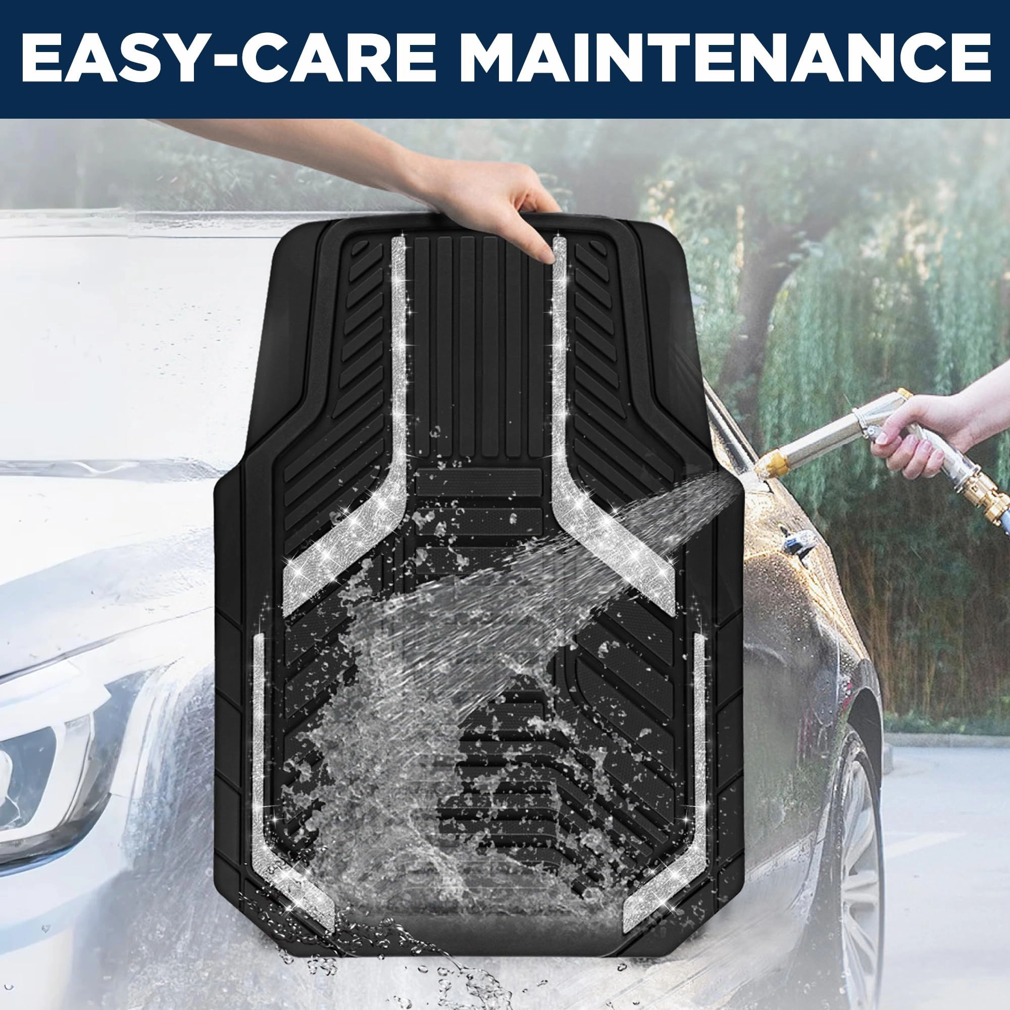 Heavy Duty Rubber Floor Mats - Pink Universal Fit