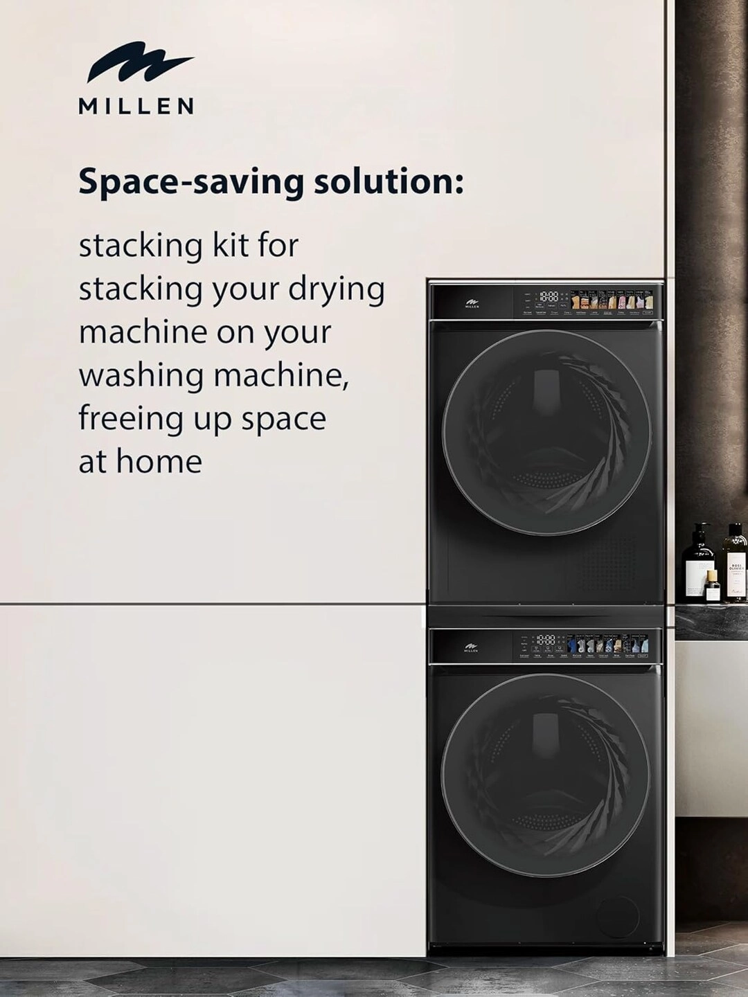 Stacking Kit - Space Grey Washer & Dryer Mounting
