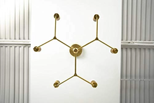 Sputnik Chandeliers - 6-Light Antique Brass Flush Mount