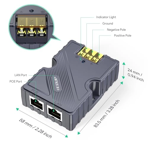 GigE Passive PoE Injector - 48-57V 150W 10/100/1000M