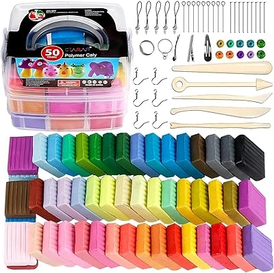 Polymer Clay Starter kit - Non-toxic 1.27 Kg 50pcs.