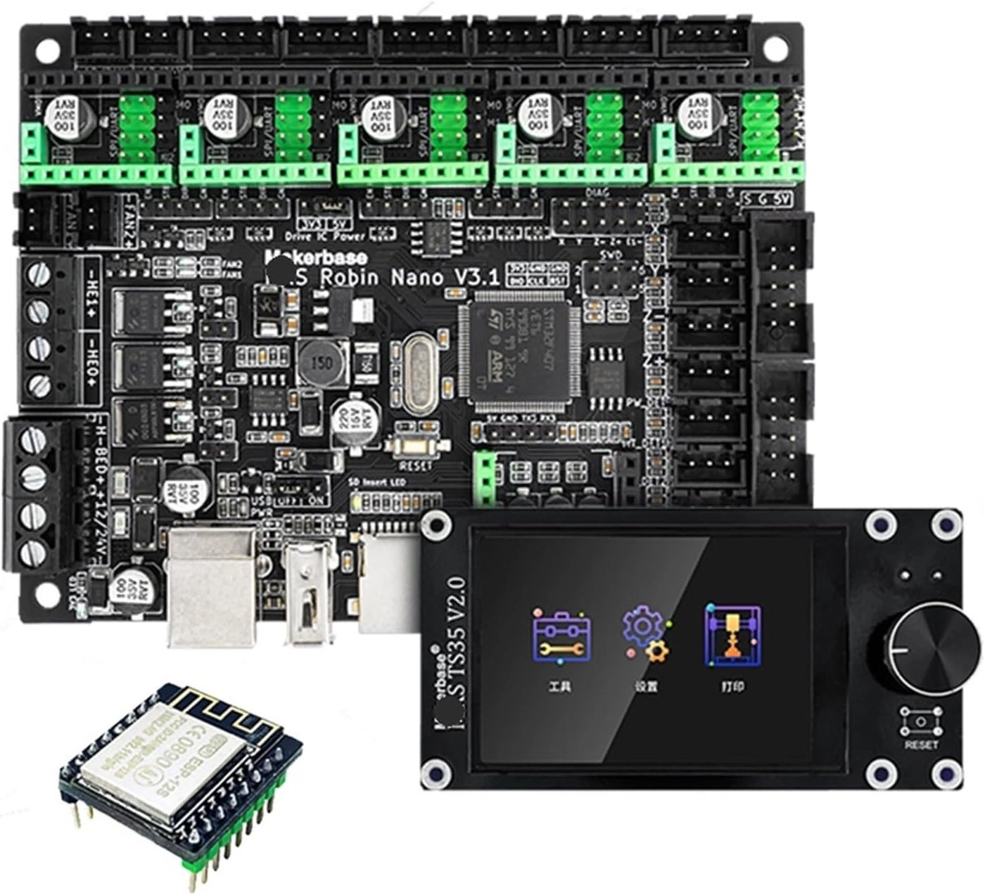HOUJUN 3D Printer Control Board - TS35 TFT Touch Screen A4988 TMC2209 drivers