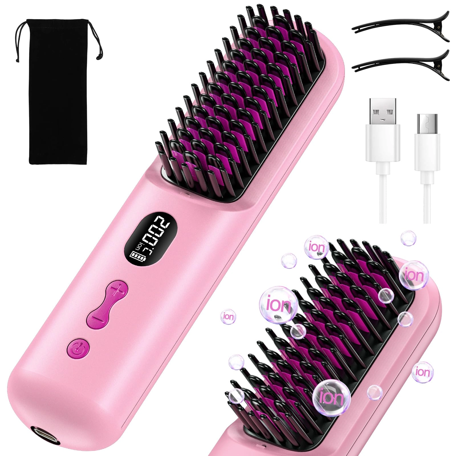 Cordless Hair Straightener Brush