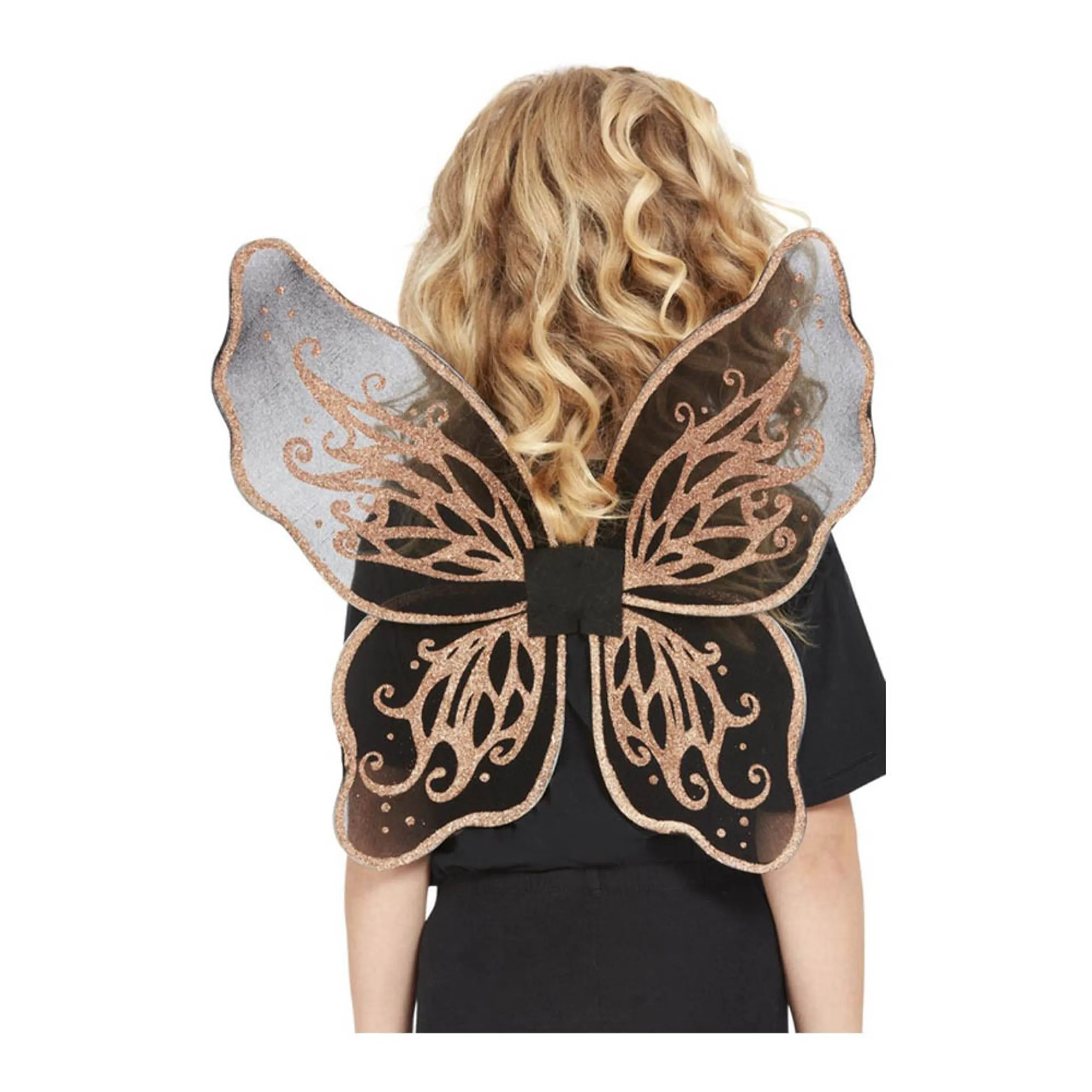 Smiffys Butterfly Wings - Dark Botanicals Gold withGlitter