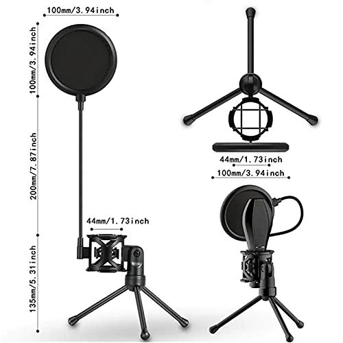 Mic Stand + Mic Clip Holder + Table Mounting Clamp + Pop Filter
