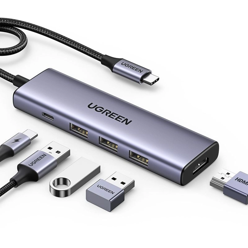 5-in-1 USB-C Hub - 4K30Hz 5Gbps 100W PD