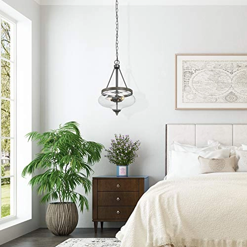 Glass Pendant Lighting Fixture - 59 adjustable chain