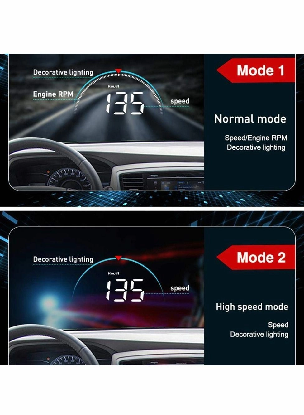 HUD Display - Vehicle Speedometer OBD II