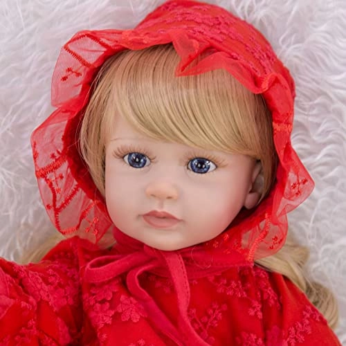 Reborn Baby Doll - 24 Inch Vinyl Cotton Body Pink Yarn Skirt Ages 3+