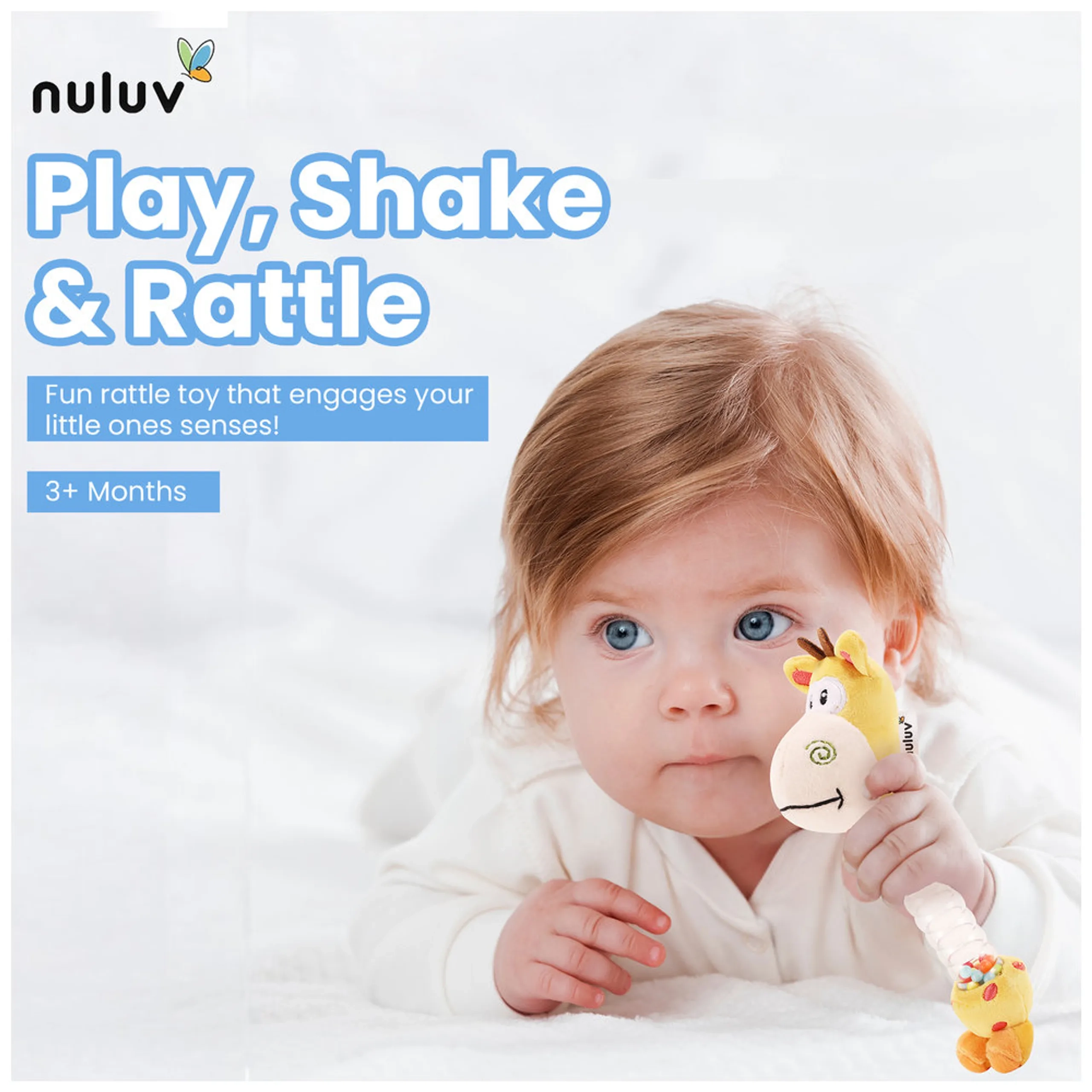 Playtime Giraffe Rattle - Suitable For 0 to 12 Years soft, plush material