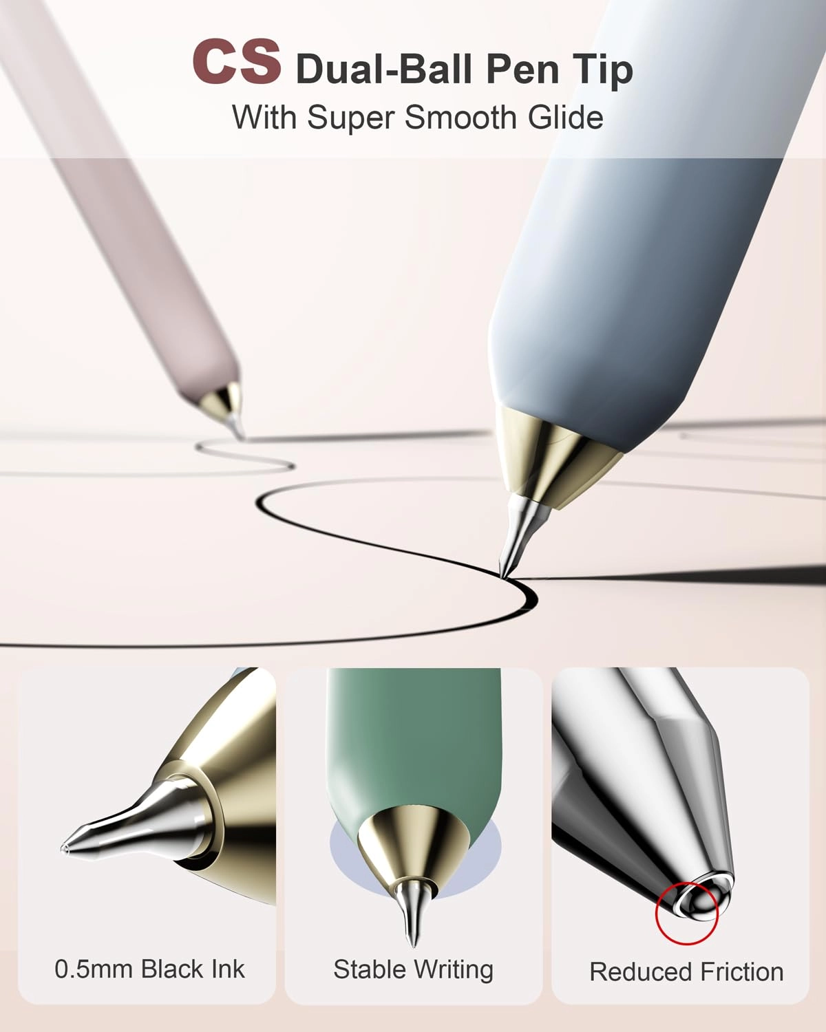 Gel Pens - 6 Pack 0.5mm