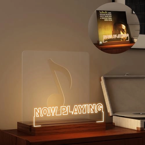 YuanDian Now Playing Vinyl Record Stand - solid wood clear acrylic