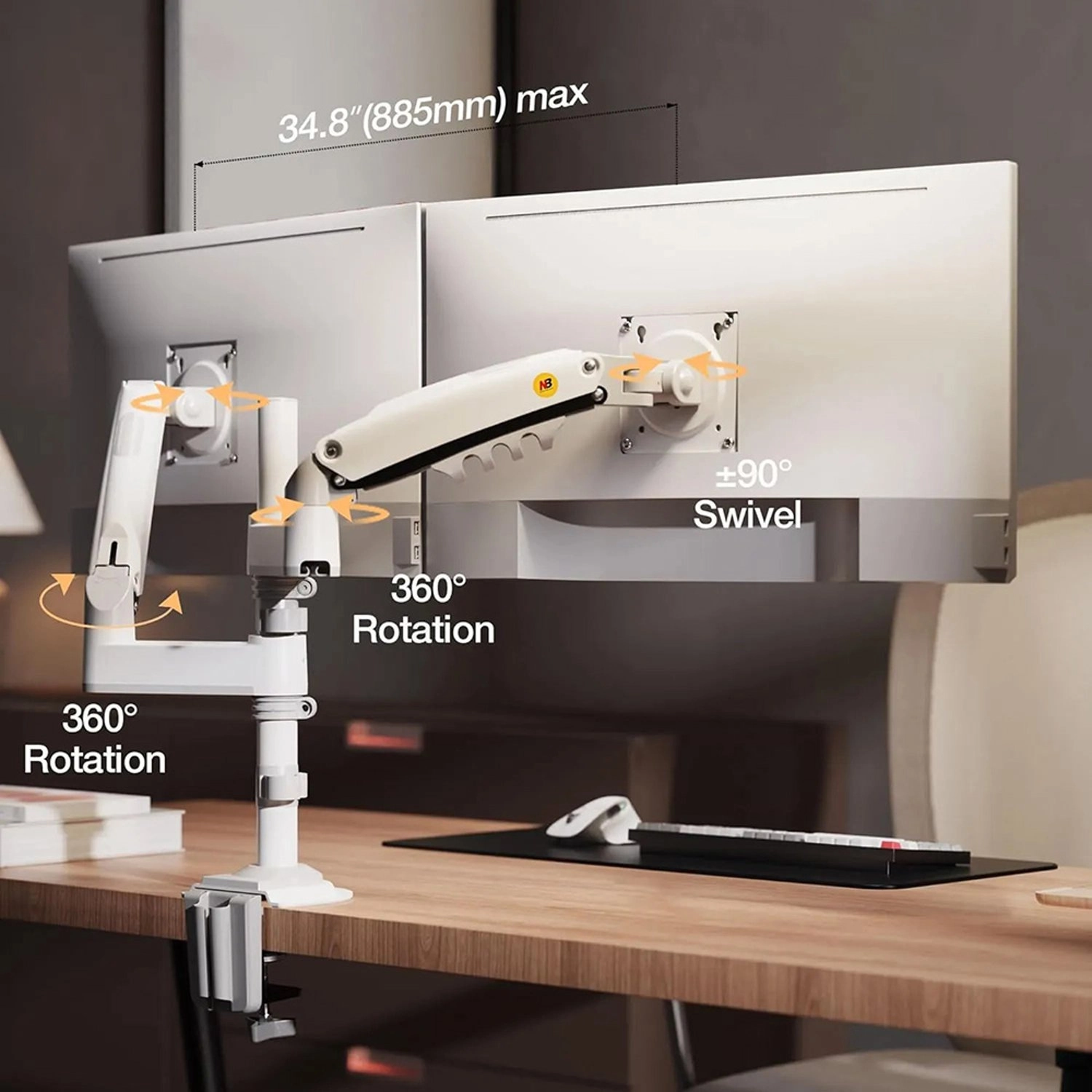 Gas Spring Monitor Arm - 17 to 27 inch 100 X 100