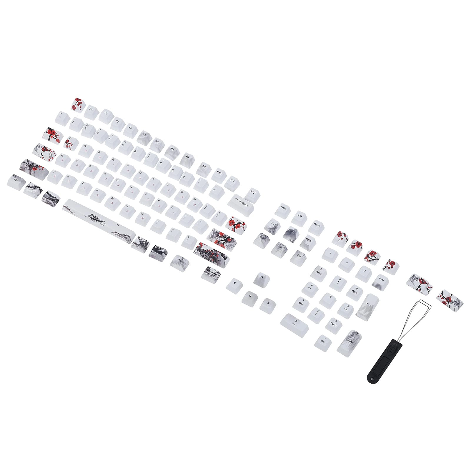 DERFD120WQ Mechanical Keyboard Keycaps - 110Pcs PBT 5Sided Dye Sublimation Set