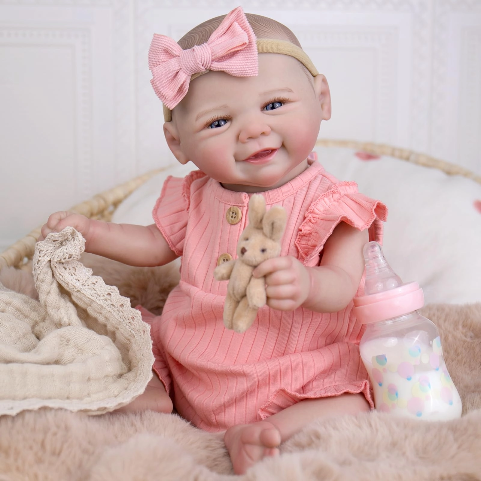 Reborn Baby Doll - 20-Inch Baby Girl Poseable Limbs Kit Ages 3+