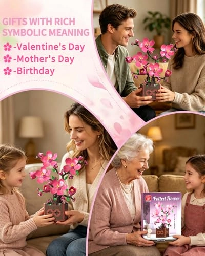 Botanicals Peach Blossom Potted - Floral 602pcs