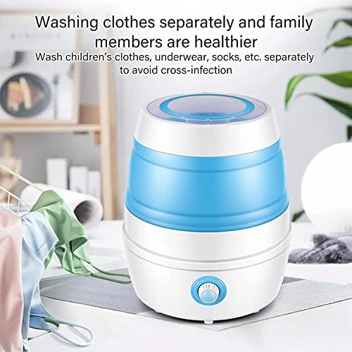 XHTONGSH غسالة قابلة للطي للطي المحمولة, غسالة صفرية اوتوماتيكية, عمل هادئ, الضوء الأزرق, ملابس داخلية غسل الملابس او عنصر صغیر, طاقة ومنطقة (Color : Green)
