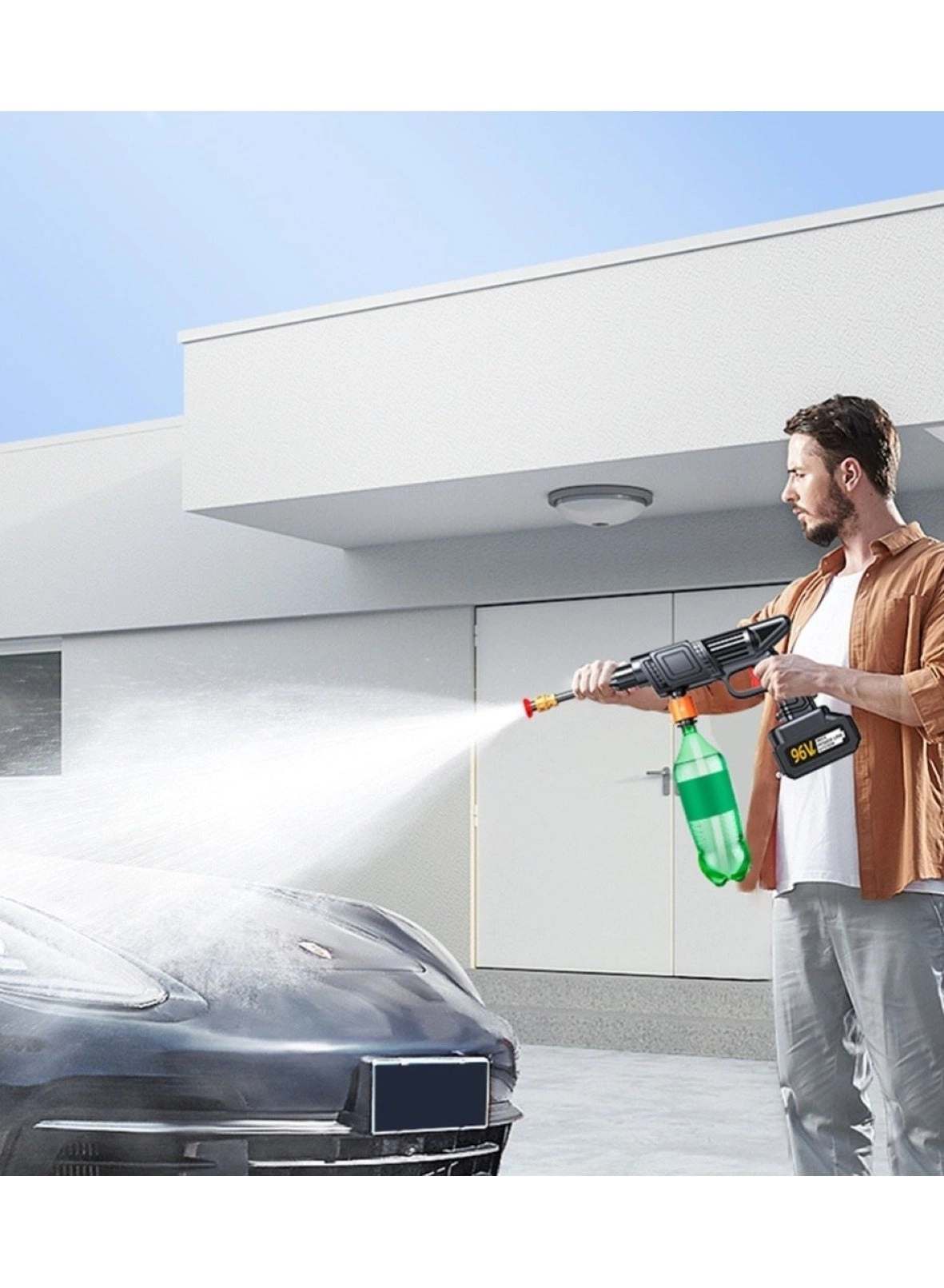 High-Pressure Car Washing Water Gun - 21V 5-meter hose Black