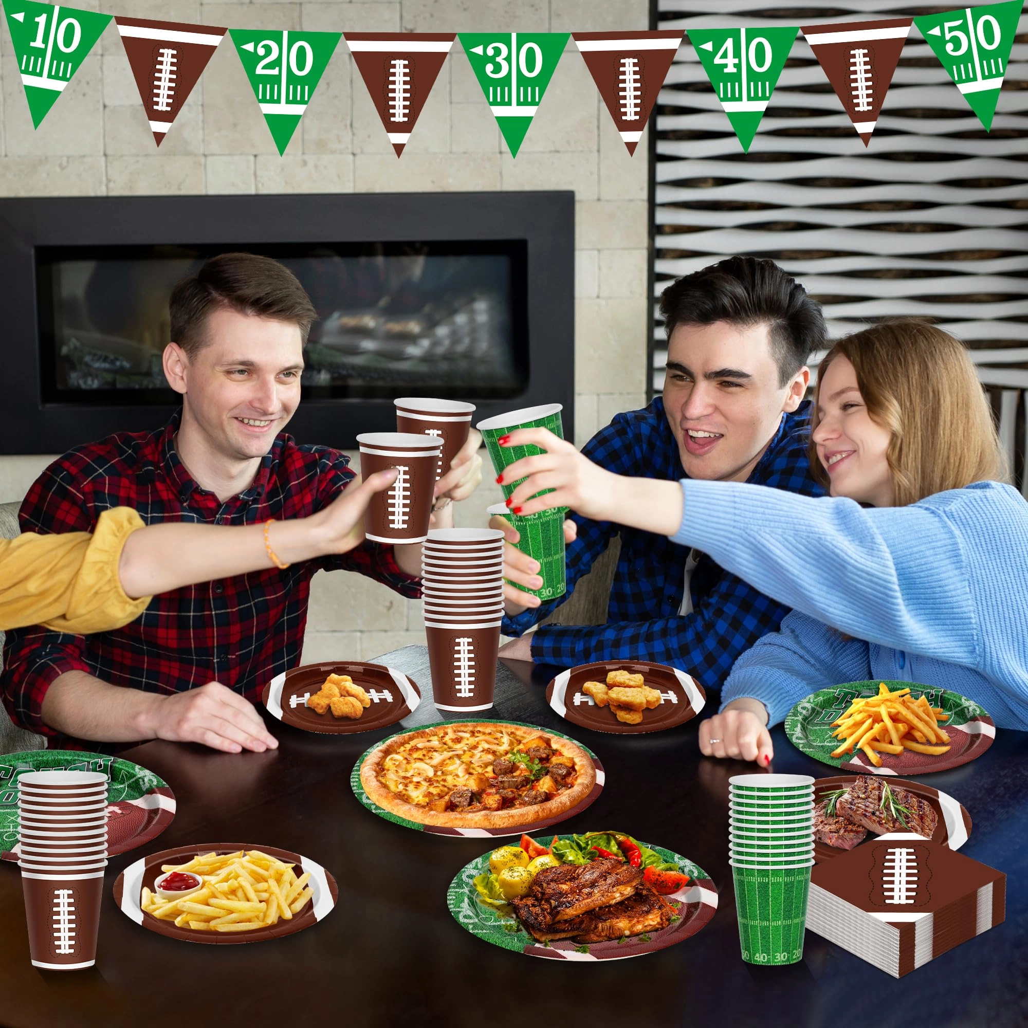 Football-PlateSet24 - 99 Pcs Football Party