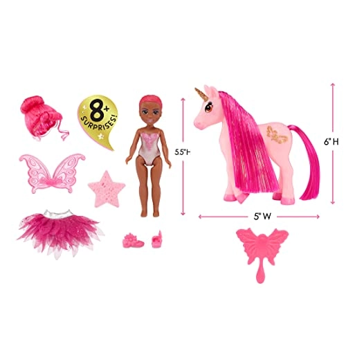 Bella Small Doll - Pink + Little Unicorn Ribbon - Multicolor