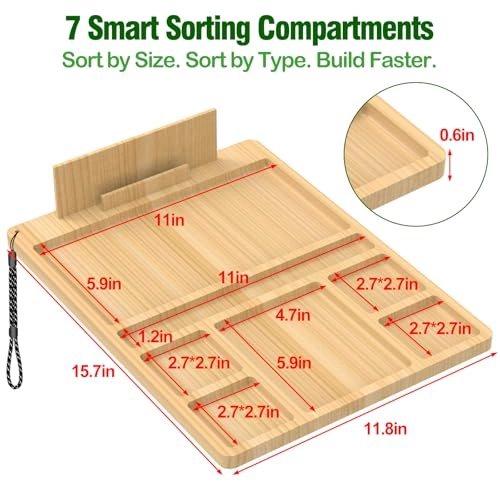 Building Baseplate Table Tray for LEGO - Wood