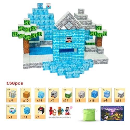 Magnetic Building Blocks - 156 pcs