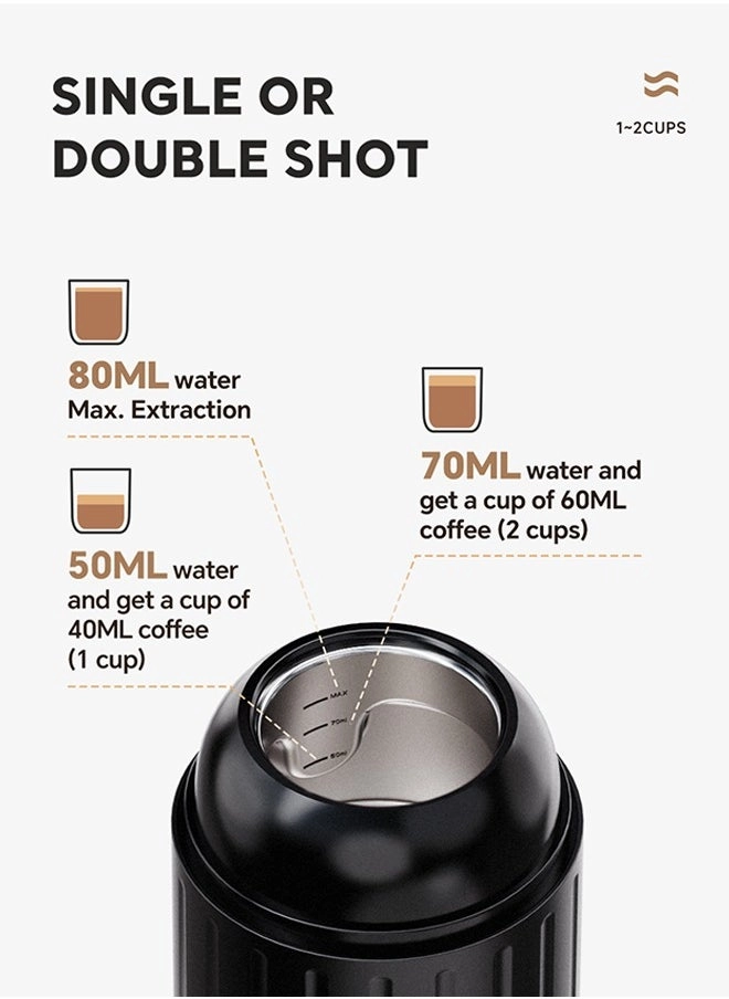 Portable Espresso Maker - 80 ml Capsule Coffee Maker Espresso Maker