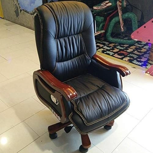 Desk Chair - PU Leather Brown High Back