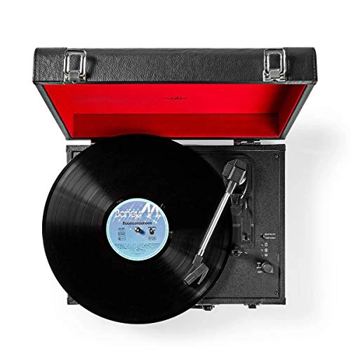 Turntable Record Player - 18 W Built-in Speakers Bluetooth 4-Hour Battery Life