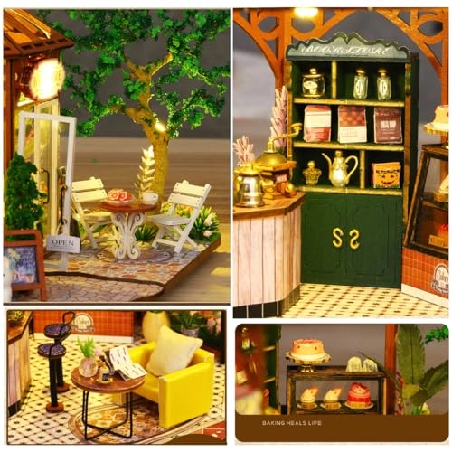 DIY Miniature Dollhouse Kit - Wooden 29 x 20.7 x 22 cm LED