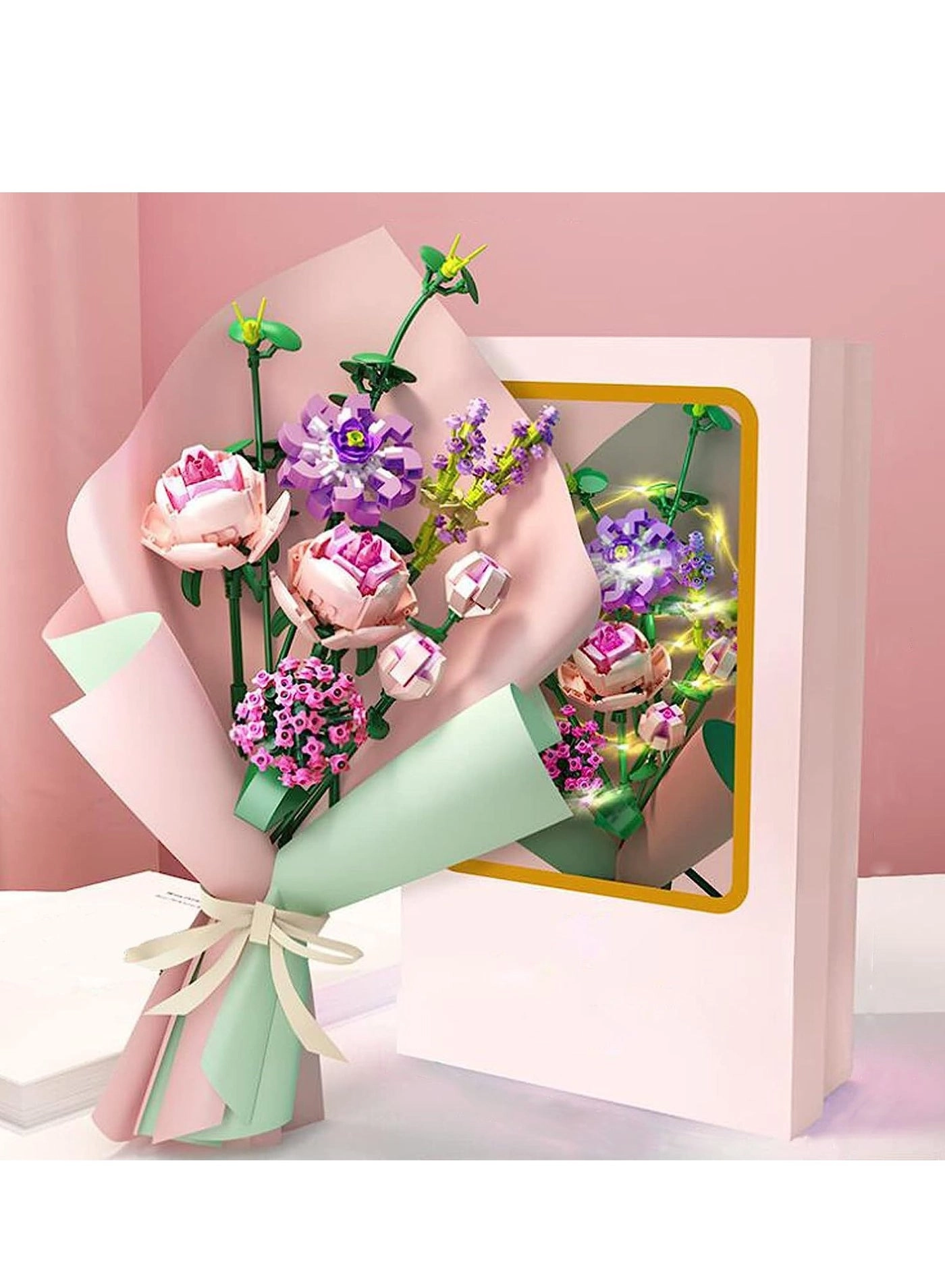 SYOSI Rose Flower Bouquet - 413 piece(s)