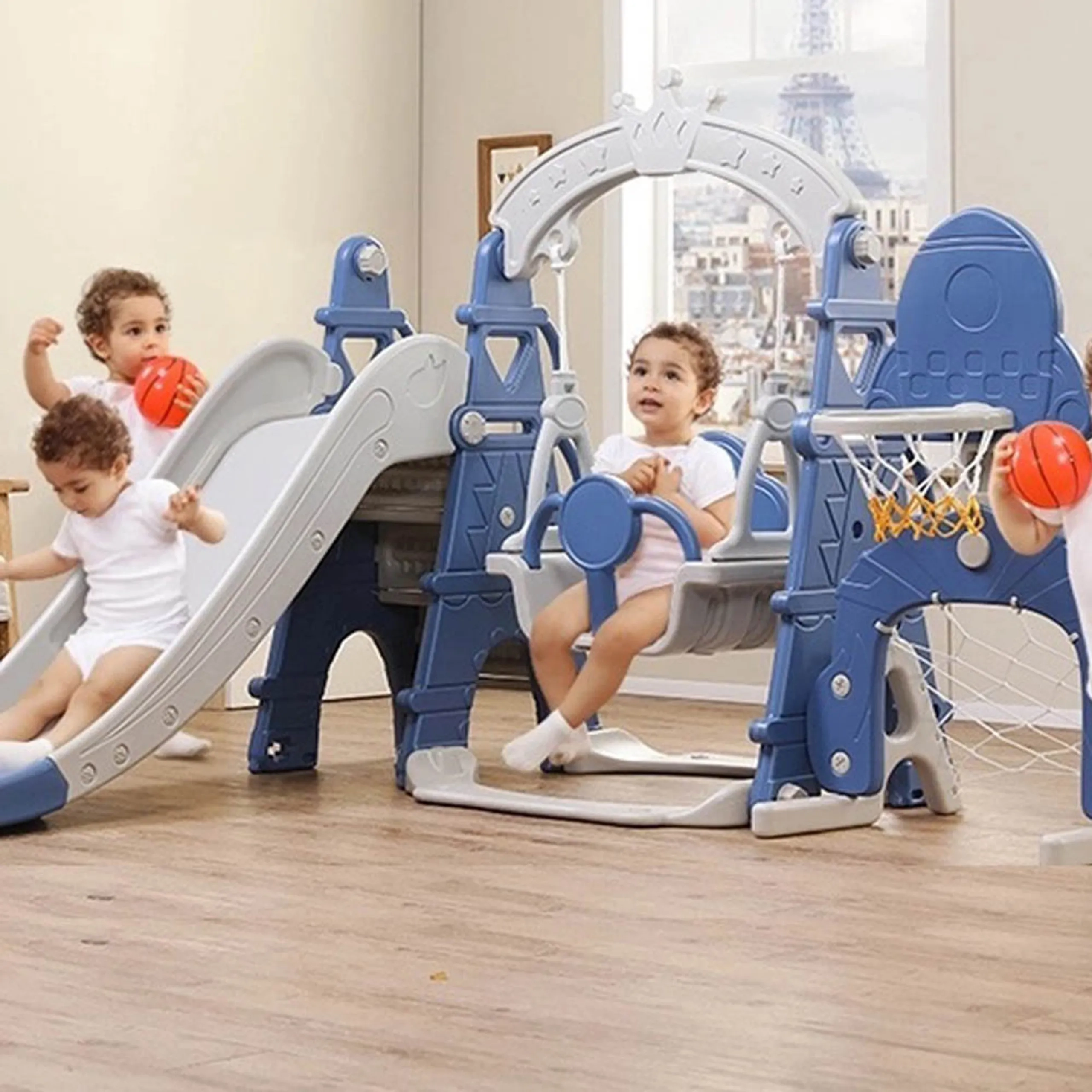 Slide And Swing 3-In-1 Activity Playset - Suitable for 2 years & above 160 x 115 x 160 cm