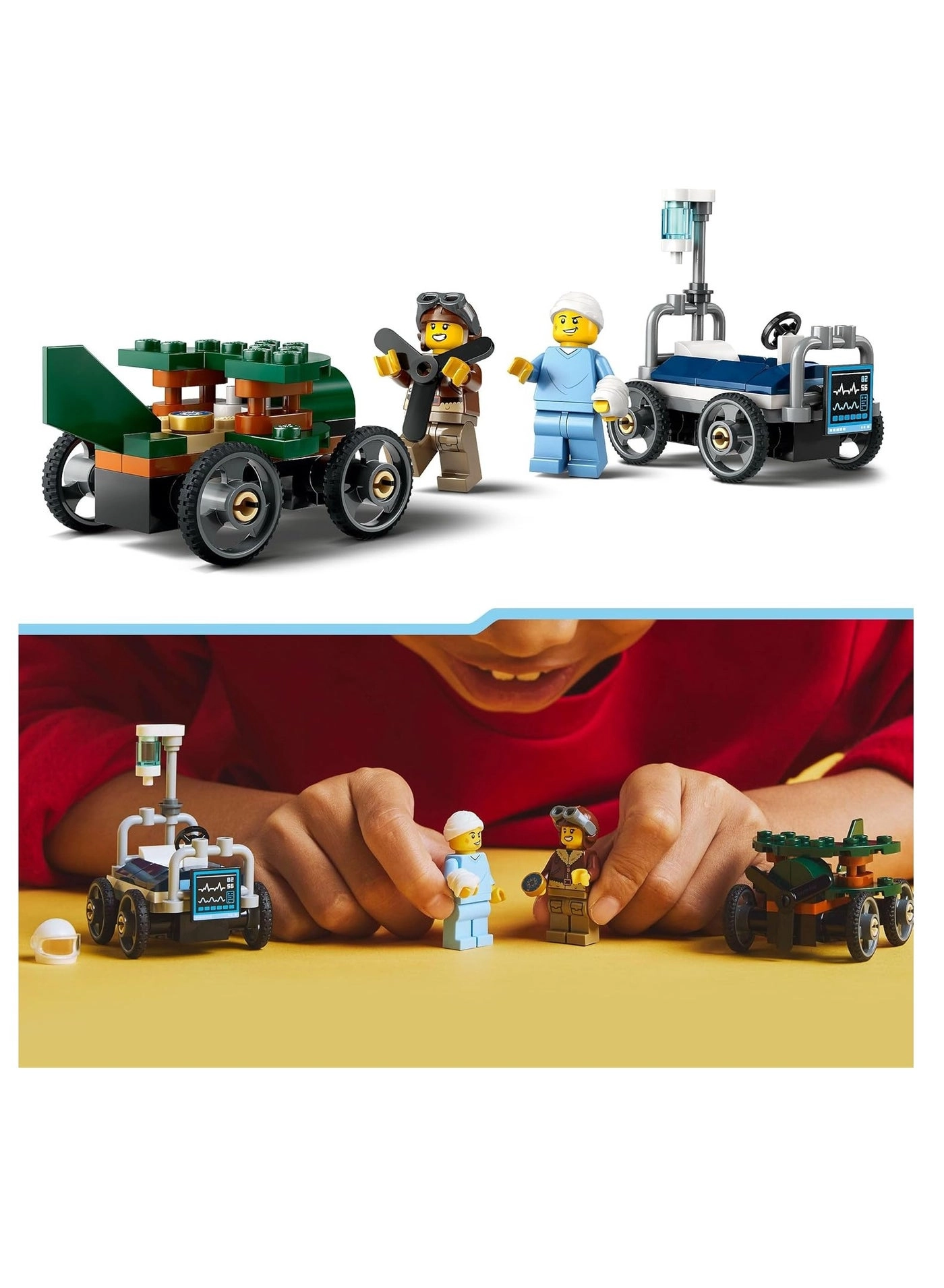 City Aeroplane + City Hospital Bed Race Car (60459)