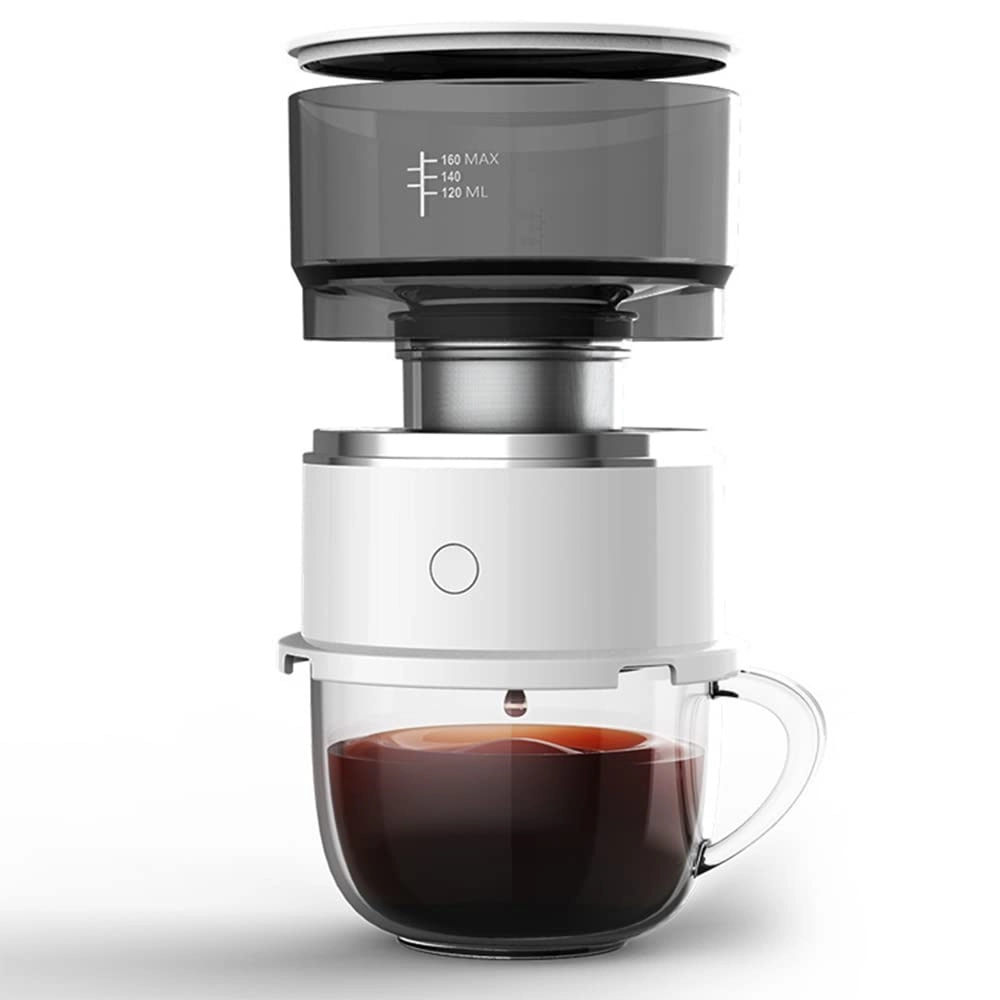 Eacam Mini Electric Drip Coffee Maker - Stainless Steel Mesh Tritan Water Tank