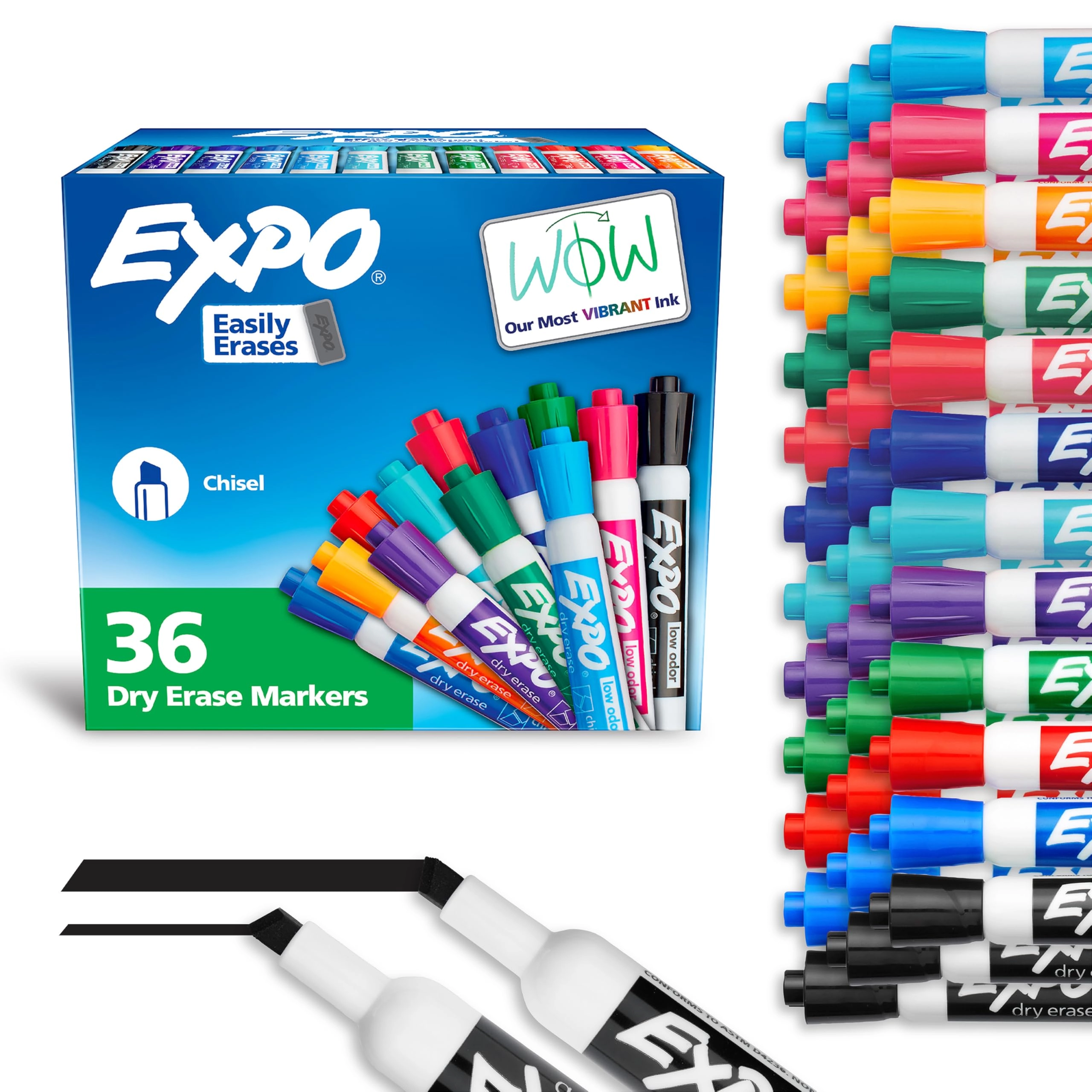 EXPO Low Odor Dry Erase Markers - Assorted Fashion Colors Chisel