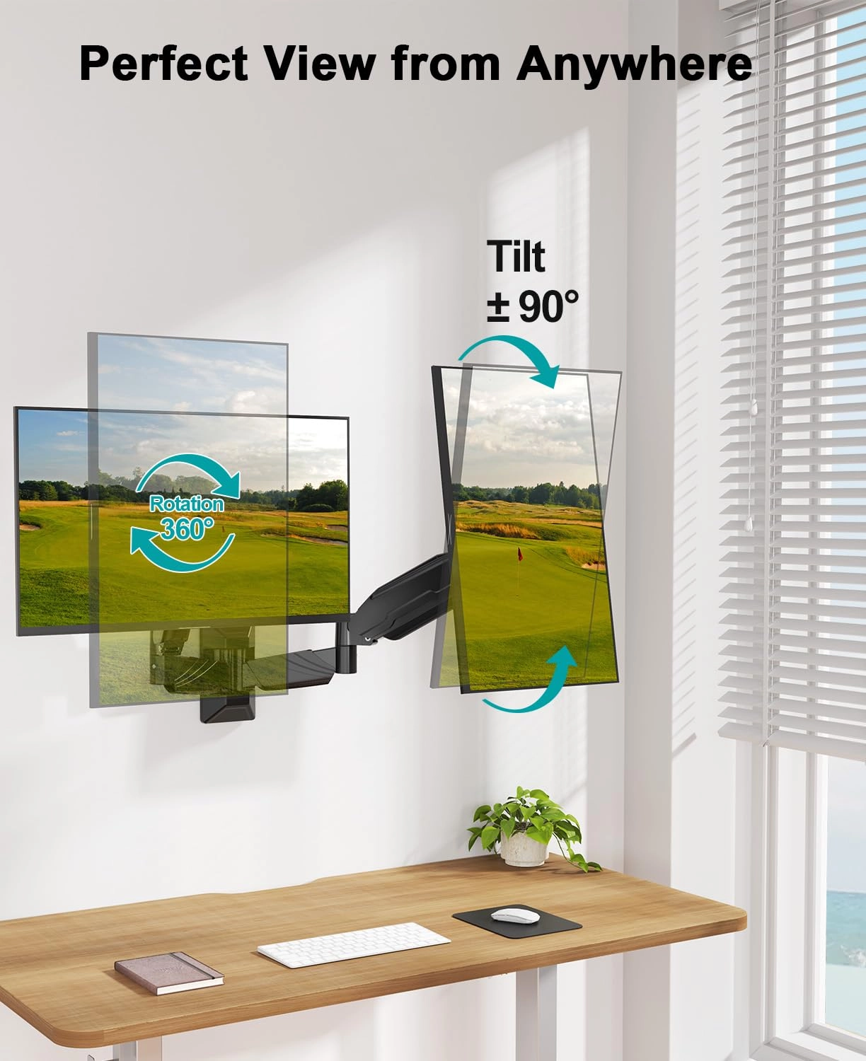 Dual Monitor Wall Mount - 2 Monitors 13 to 32 Inch VESA 75x75/100x100