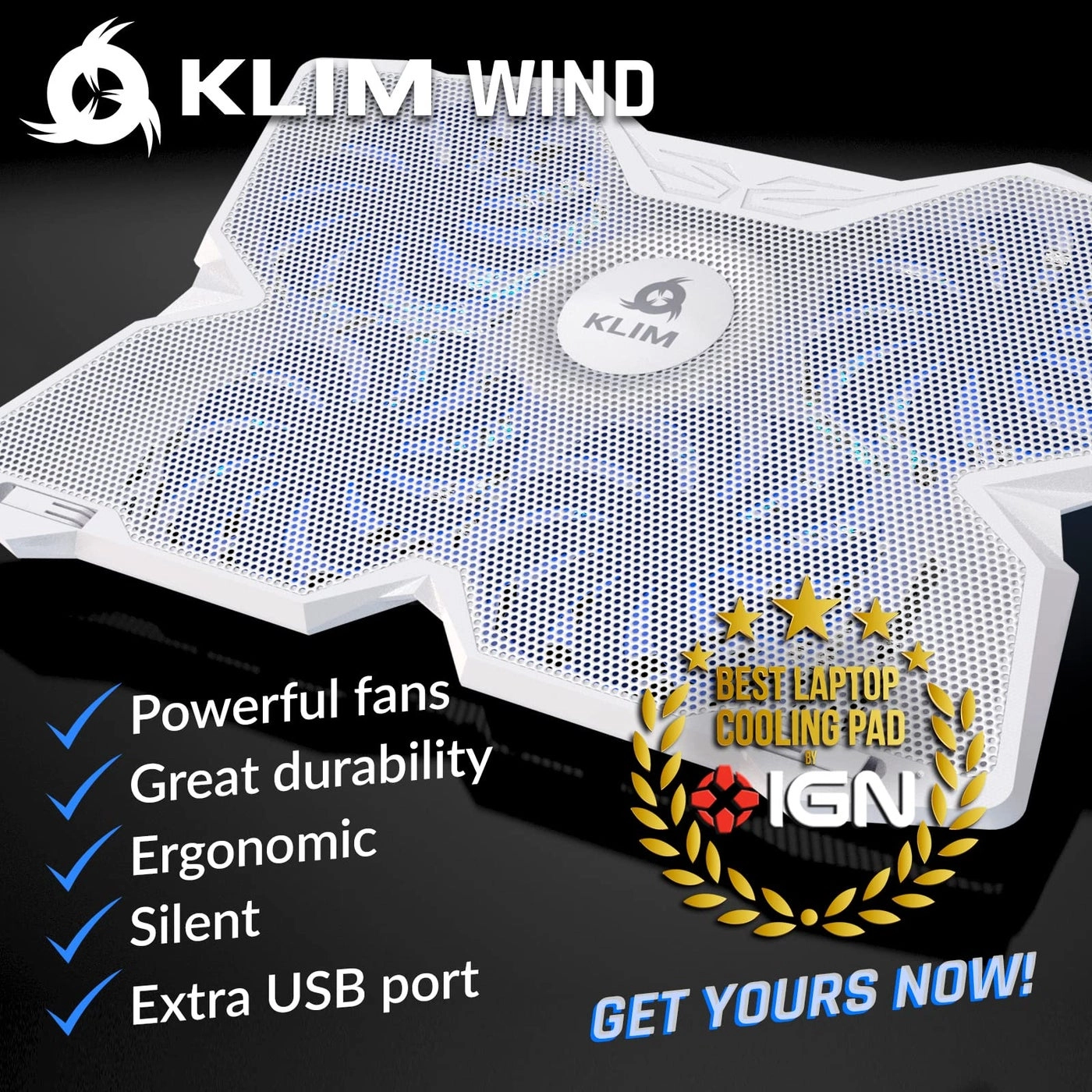 Wind Laptop Cooling Pad - 4 Cooling Fans