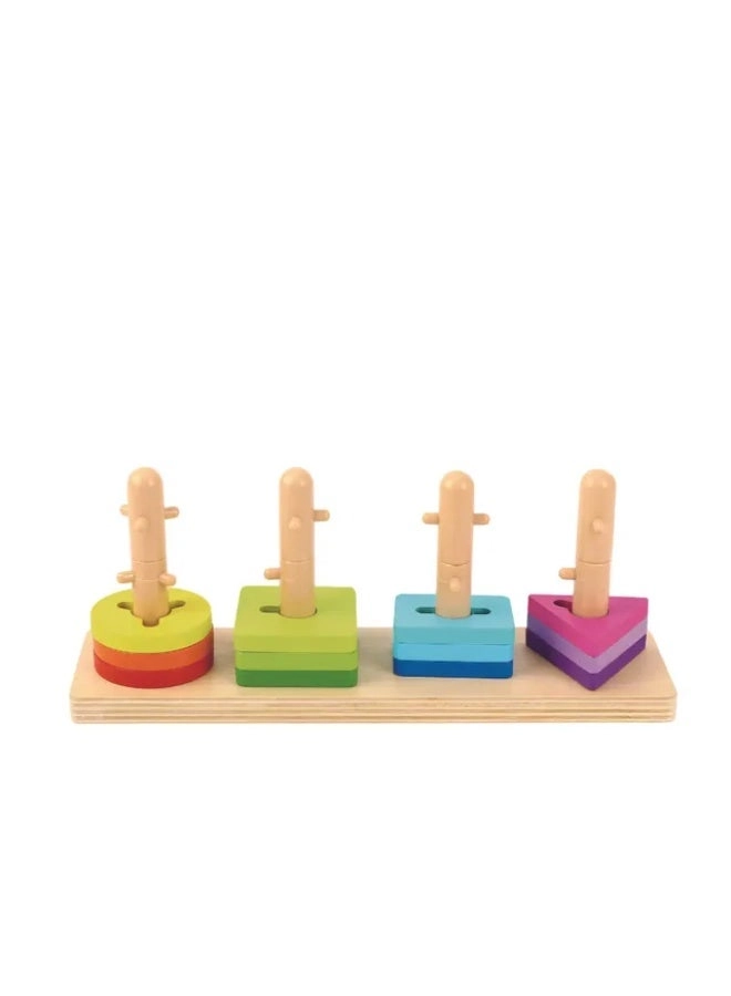 Tooky Toy Geometric Block Sorter - 13 pcs