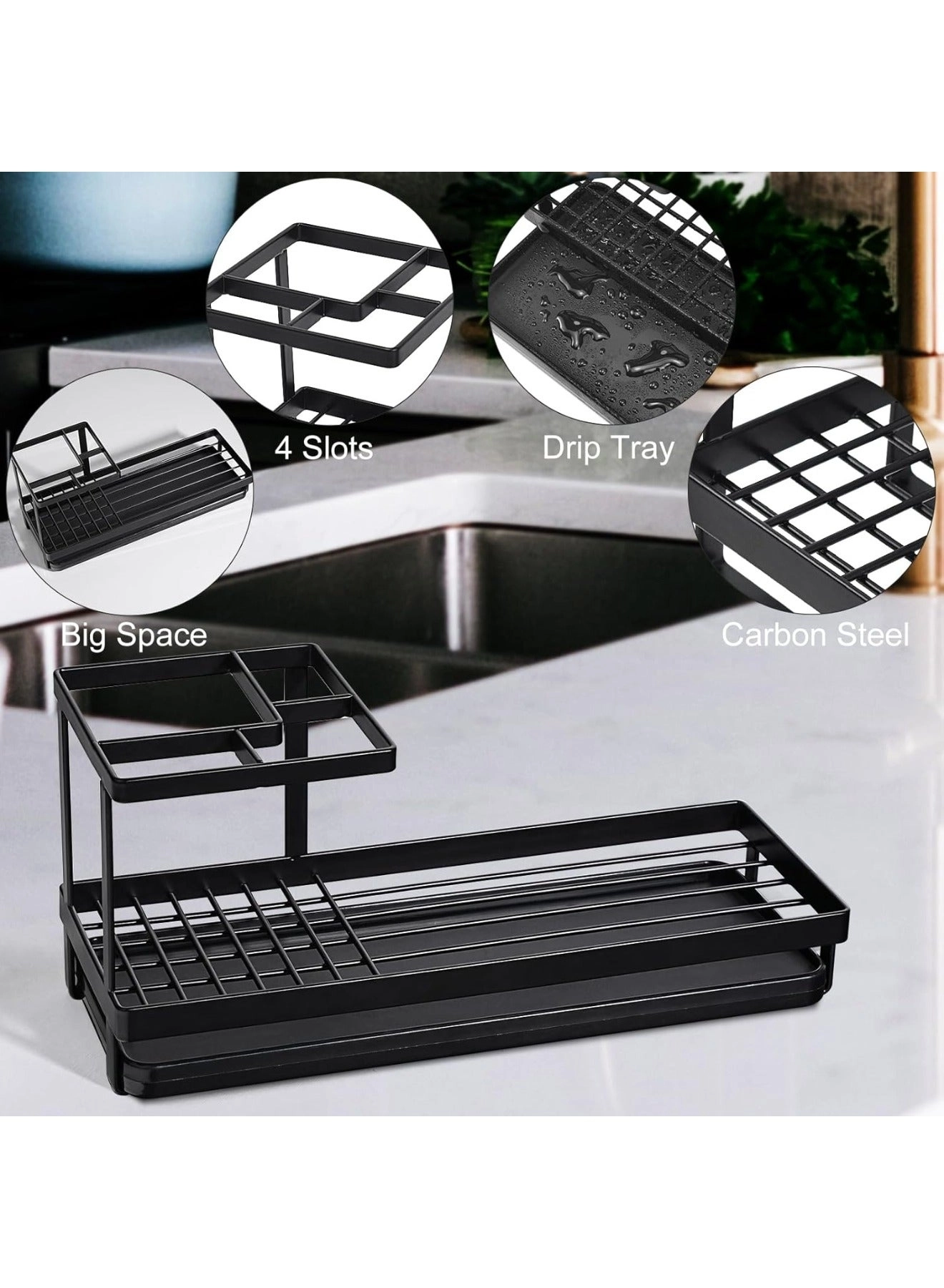 Toothbrush Holders - 4 Slots Bathroom Countertop