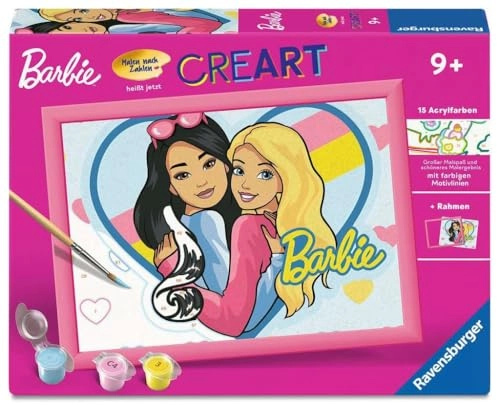 Malen nach Zahlen Kinder Barbie-Duo - 15 Acrylfarben 1 Qualittspinsel