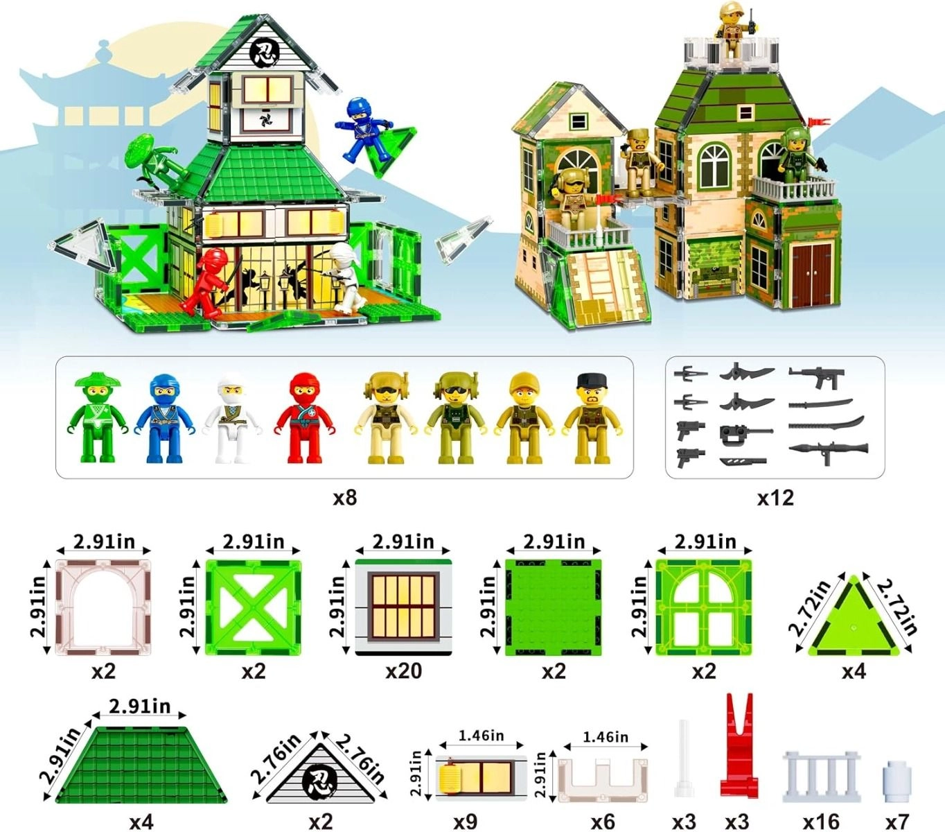 Magmetic Tiles - Ninja Troop 102 pcs