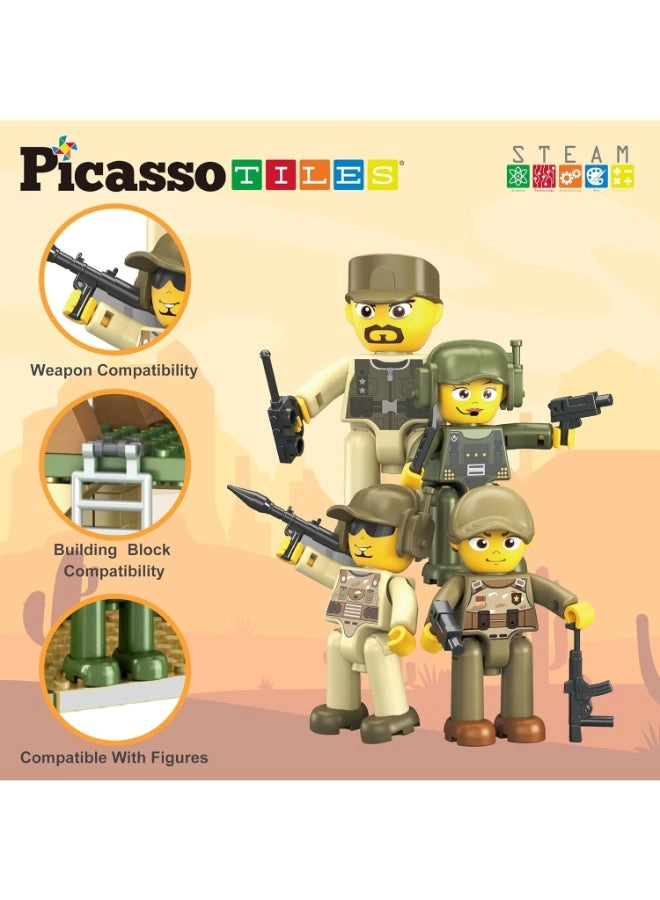Magnet Tile Building Brick Blocks Playset - Military 186 pcs