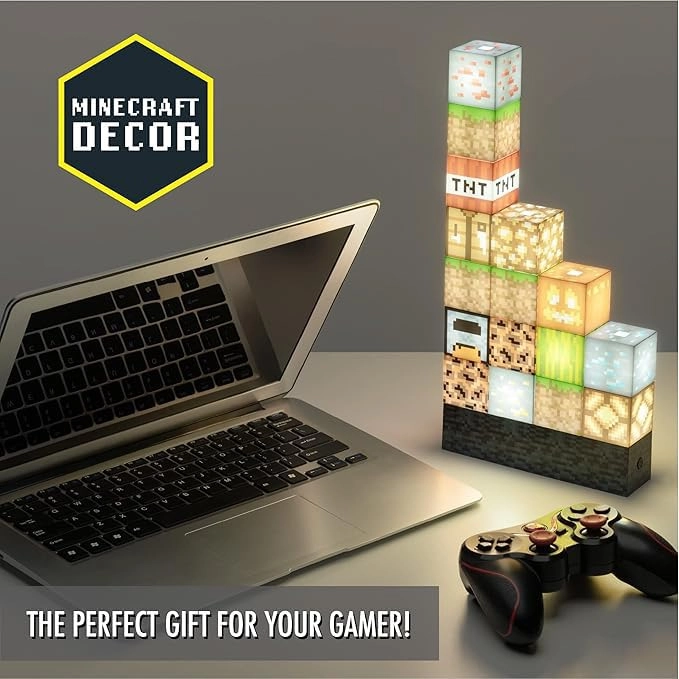 Minecraft Block Building Lamp - USB-powered Multicolor