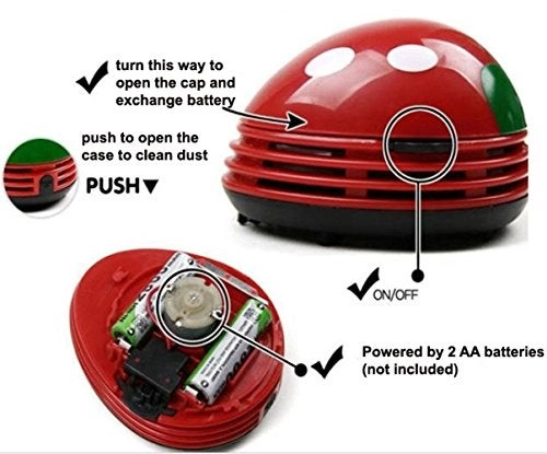 Ladybug Shaped Portable Corner Desk Vacuum Cleaner