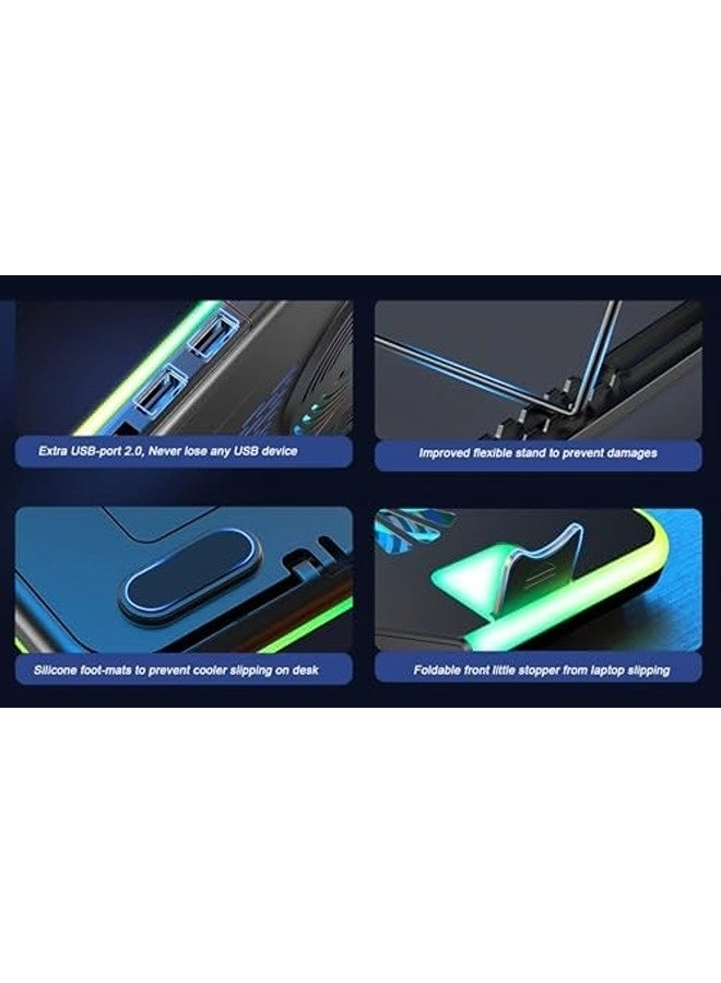 RGB Gaming Laptop Cooling Pad - 5 10–15.6"