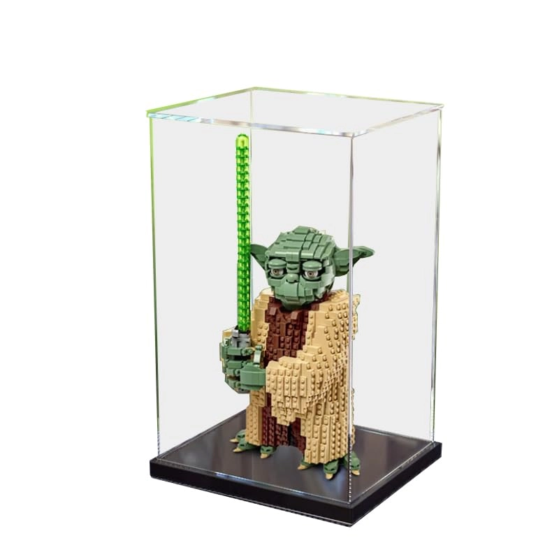 HCAEIOFJ Clear Acrylic Display Case for Lego 75255 - Black Bottom 3mm