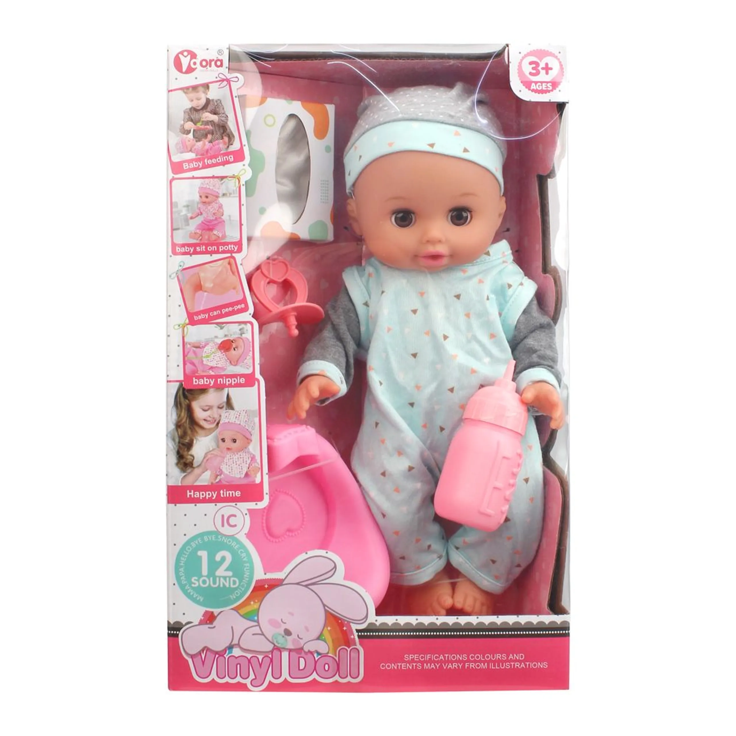 Vdora Dolls Baby Doll Playset - 14" Vinyl IC sound chip Ages 3+