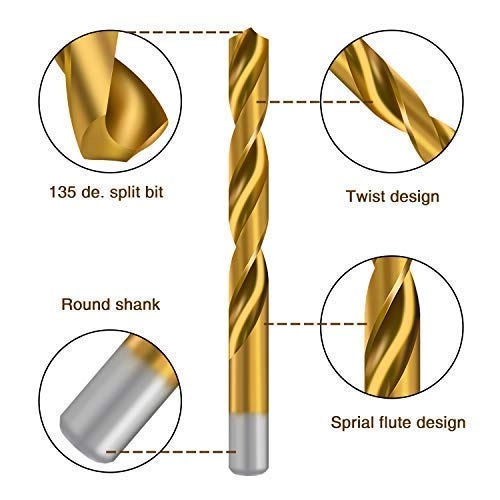 Drill Bit Kit - Titanium 230-Piece 3/64inch up to 1/2 Inch