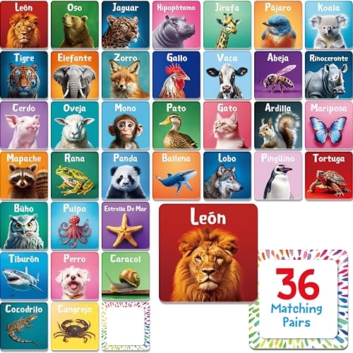 Animal Memory Card Game - 3+ 72 pieces