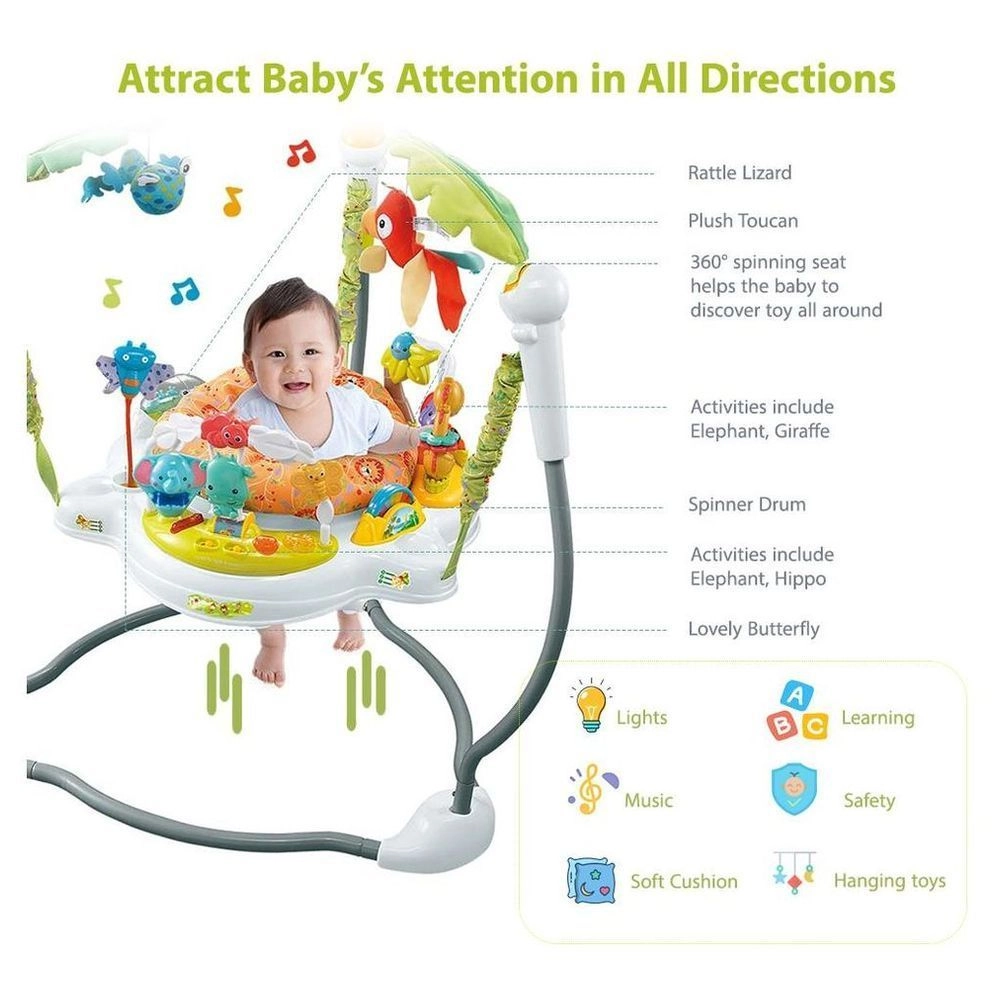 Jungle Jumper - Lights & Music White